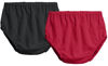Picture of City Threads 2-Pack Baby Girls' and Baby Boys' Unisex Diaper Covers Bloomers Soft Cotton, Black/Red, 9/12 m