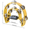 Picture of EastRock Double Row Tambourine,Metal Jingles Hand Held Percussion-Half Moon Tambourine for Adults, KTV, Party Gold