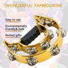 Picture of EastRock Double Row Tambourine,Metal Jingles Hand Held Percussion-Half Moon Tambourine for Adults, KTV, Party Gold