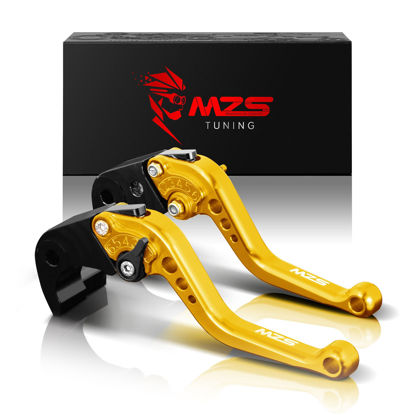 Picture of MZS Gold Motorcycle Brake Clutch Levers Short Adjustable CNC Compatible with GSXR 600 97-03 / GSXR 750 96-03 / GSXR 1000 01-04 / GSXS 750 11-21 / SV650 16-21 / DL650 11-21 / GSX250R 18-21