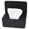 Picture of Diaper Wipes Dispenser, Tissue Storage Box Case, Wet Wipe Dispenser Holder with Lid for Home, Office, Cars (Black)