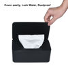 Picture of Diaper Wipes Dispenser, Tissue Storage Box Case, Wet Wipe Dispenser Holder with Lid for Home, Office, Cars (Black)