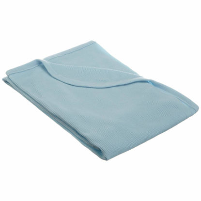 Picture of American Baby Company 100% Cotton Thermal Waffle Toddler Cot Blanket, Soft, Breathable & Stretchy, Blue, 36" x 48" for Boys and Girls, Versatile for Nap Time, Preschool and Travel