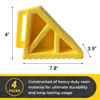 Picture of HOXWELL Polyfoam Wheel Chocks Premium, Heavy Duty Camper Vehicle Wedge Design with Black Rubber Bottom Chocks for Travel Trailers, Truck, Car, RV Yellow 4 Pcs