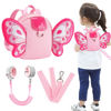 Picture of Accmor Toddler Harness Backpack Leash, Cute Butterfly Kid Backpacks with Anti Lost Wrist Link, Mini Child Backpack Harness Leashes Walking Wristband Travel Bag Harness Rein for Baby Girls (Pink)