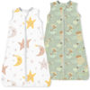Picture of TOTBASIC Midnight Star Sleep Sack 6-12-15 months 2-Pack,0.5 TOG Stretchy Lightweight Wearable Blanket Baby Sleeping Bag with 2-Way Safe Zippers, Cofy Soft Sleepsack for Babies