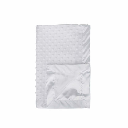 Picture of Pro Goleem Baby Soft Minky Dot Blanket with Silky Satin Backing Baby Gifts for Boys and Girls (White, 30’’ x 40’’)
