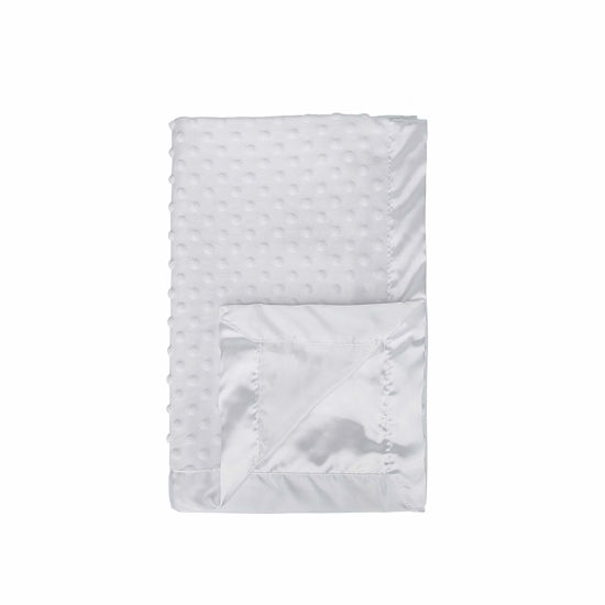 Picture of Pro Goleem Baby Soft Minky Dot Blanket with Silky Satin Backing Baby Gifts for Boys and Girls (White, 30’’ x 40’’)