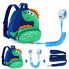 Picture of Accmor Toddler Harness Backpack Leash, Cute Dinosaur Backpacks with Anti Lost Wrist Link, Mini Child Leash Wristband Baby Protection for Walking, Keep Kids Close Tether Rein for Boys Aged 1-3 Years