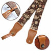 Picture of Nefelibata Japanese Cotton Guitar Strap for Acoustic Guitar, Ukulele, Free Headstock Strap Adapter with Buckle, Guitar Picks and Strap Lock(Pomegranate Flower)
