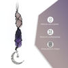 Picture of BOHO GARDEN Hanging Car Charm - Rose Quartz, Amethyst - Dangling Moon, Healing Crystal Accessories, Rearview Mirror Decorations - Love, Connection, Self-Worth, Balance, Intuition, Spirituality, Energy