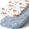 Picture of Stretch Fitted Bassinet Sheet Set BROLEX 2 Pack Cradle Sheets for Bassinet Pad/Mattress,Unisex Boys Girls,Ultra Soft,Starry Fox