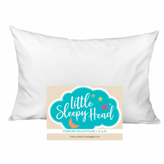 Picture of Little Sleepy Head Toddler Pillowcase, 100% Cotton & Hypoallergenic Pillow Case for Toddler Pillow, Snug Fit Envelope Pillowcase, 13x18 Pillowcase, Pilllow Sold Separately (White Envelope)