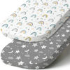 Picture of Stretch Fitted Bassinet Sheet Set BROLEX 2 Pack Cradle Sheets for Bassinet Pad/Mattress,Unisex Boys Girls,Ultra Soft,Rainbow Stars