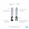 Picture of Bumkins Toddler Utensils, Kids Size Fork and Spoon Set, Silicone and Stainless-Steel Training Silverware, Angled Forks / Sporks for Self-Feeding, Children Hold Learning to Eat, 18 Months Up, Gray