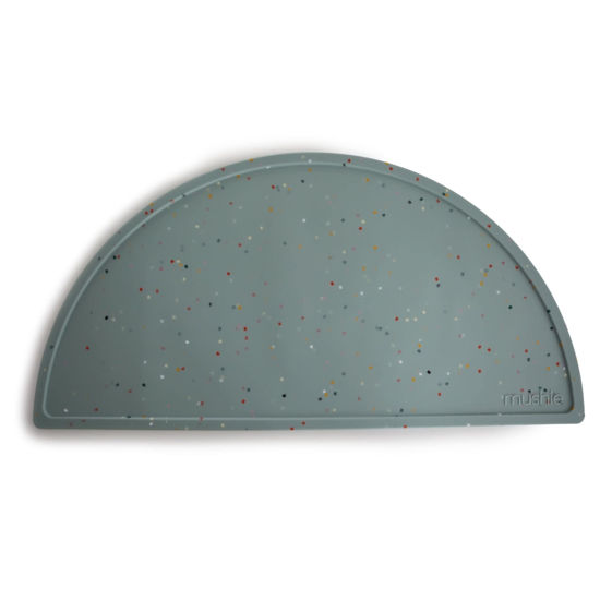 Picture of mushie Silicone Placemat for Kids | BPA-Free Non-Slip Design (Cambridge Blue Confetti)