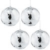 Picture of Suwimut 4 Pack Mirror Disco Ball, 6 Inch Cool and Fun Silver Hanging Party Disco Ball with Attached String for a Party or Dj Light Effect, Party Decorations, Home Decorations, Stage Props
