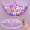 Picture of Basumee Stuffed Animals Net or Hammock with LED Light Hanging Toy Net Hammock for Stuffed Animals Storage Stuff Animals Hammocks for Nursery Kids Room with Remote Control, 8 Kinds of Lights(Pack of 1)