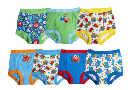 Picture of Sesame Street Unisex Baby With Elmo, Cookie Monster And Big Bird Includes Stickers Success Chart Sizes 18m, 2t, 3t, 4t Potty Training Pants Multipack, 7-pack Training Pant_a, 4T US