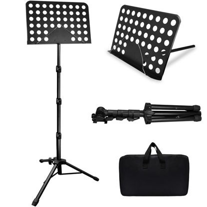 Picture of 70IN Sheet Music Stand, Tall Music Stand for Sheet Music High Stability, Adjustable Portable Music Stand with Carrying Bag for Guitar, Violin, Ukulele (33-70IN-A)