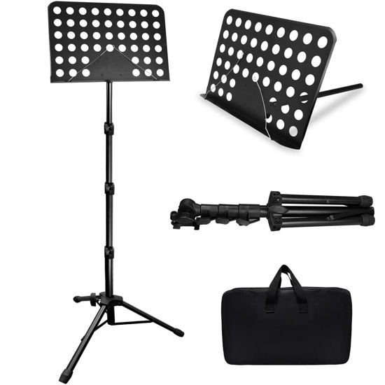 Picture of 70IN Sheet Music Stand, Tall Music Stand for Sheet Music High Stability, Adjustable Portable Music Stand with Carrying Bag for Guitar, Violin, Ukulele (33-70IN-A)