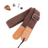 Picture of HOT SEAL Linen Style Adjustable Genuine Uke Leather Metal Hook Ukulele Strap Strong Back Straps (Linen Dark Brown)