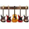 Picture of STRICH Guitar Wall Mount Hangers for Multiple Guitars, Holds 5 Guitars, Walnut Wood Grain, Strong Aluminum Metal Guitar Stand Rack Bass Holder, Adjustable Instruments Display Set, SMH-05W