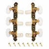 Picture of Mr.Power Guitar Tuners Machine Heads 3+3 Set Tuning Keys String Pegs for Classical Guitar (Short Black, White Button)