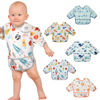 Picture of Lictin Long Sleeve Bibs 5 Pack - Baby Bibs for Boy, Waterproof Toddler Bibs, 0-24 Months Neutral Baby Smock for Eating, Reusable Infant Baby Bibs for Feeding Teething or Weaning