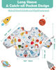 Picture of Lictin Long Sleeve Bibs 5 Pack - Baby Bibs for Boy, Waterproof Toddler Bibs, 0-24 Months Neutral Baby Smock for Eating, Reusable Infant Baby Bibs for Feeding Teething or Weaning