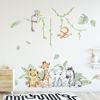 Picture of 59.05x53.14 Inch Woodland Animals Wall Decals Wall Tree Decals Forest Animal Wall Decal Elephant Zebra Monkey Giraffe Nursery Decor for Home Baby Room Decorations Boys Girls Bedroom Art