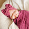 Picture of DRESHOW BQUBO Newborn Receiving Blanket Toddler Warm for Girls with Bow Hat and Bow Headband Shower Gift
