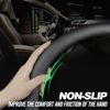 Picture of LKWLIKEI Nappa Premium Leather car Steering Wheel Cover, Non-Slip, Breathable, Universal 15 inches, Black.