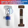 Picture of Thread Lock 50ml Blue and 50ml Red, Medium and Strong Strength Threadlocker, Thread Locker for Nuts, Bolts, Metal Fasteners to Against Losening and Seal, Blue and Red