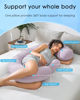 Picture of QUEEN ROSE Cooling Pregnancy Pillows,E Shaped Full Body Pillow for Sleeping, with Pregnancy Wedge Pillow for Belly Support, 60 Inch Maternity Pillow for Side Sleeper, Cooling Rayon Cover, Purple