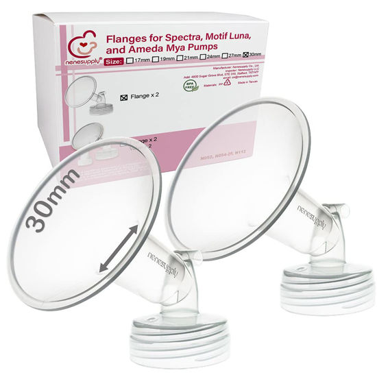 Picture of Nenesupply 2pc 30mm Flanges Compatible with Spectra S1 Spectra S2 Synergy Gold Breastpumps Replacement to Spectra Pump Parts and Spectra Flange Replace Spectra S2 Parts and Spectra 30mm