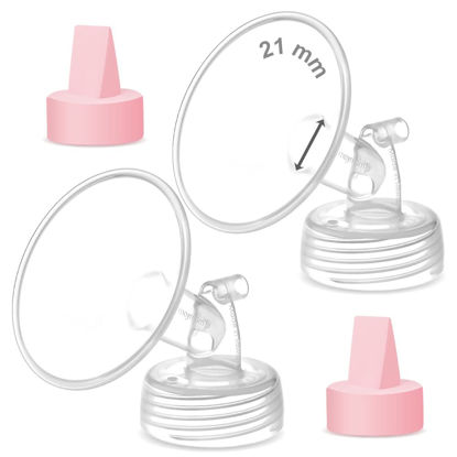 Picture of Maymom Pump Part Compatible with Spectra/Ameda Luna Pumps, Syngery Gold; Incl Wide Mouth Flange 21 mm Valve; Not Original Spectra Flange; Replaces Spectra S1 S2, Plus Shield, Pump Parts, Accessories