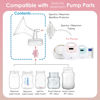 Picture of Maymom Pump Part Compatible with Spectra/Ameda Luna Pumps, Syngery Gold; Incl Wide Mouth Flange 19 mm 2nd Gen. Pink Valve; Not Original Spectra Flange; Replaces Spectra S1 S2, Plus Shield, Accessories