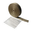 Picture of LEDAUT 2"x 100'Titanium Exhaust Heat Wrap For Car & Motorcycle Exhaust Tape With Stainless Ties