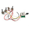 Picture of SAPHUE Guitar Wiring Harness, Guitar Prewired Harness Humbucker Wiring Harness Prewired Jack 2T1V 5 Way Chrome Box Toggle Switch 500K Pots for FD Replacement Guitar(5 Way Switch 2T1V)