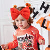 Picture of YanJie Halloween Baby Headbands Cheer Bows, Orange Black Hair Bow Baby Girl Elastic Nylon Bows Halloween Headbands Gifts for Baby Newborn Todder Infant