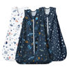 Picture of david's kids 3 Pack Micro Fleece Baby Sleep Sack 0-6 Months, Soft Baby Wearable Blankets with 2-Way Zipper, Comfy Sleeping Bags for Infant Newborn Boys Girls Neutral, Small Size, Space