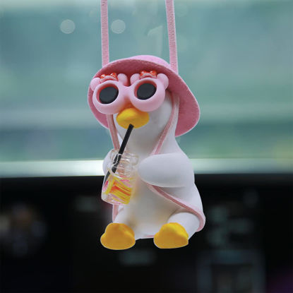 Picture of Cool Swinging Duck Car Hanging Ornament, Pendant Interior Rearview Mirror Decoration and Car Rear View Mirrior Hanging Accessories