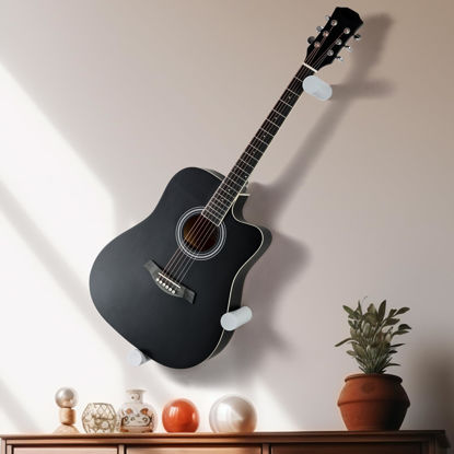 Picture of DAZZLIFE Horizontal Guitar Wall Hanger for Acoustic Electric Bass Ukulele Banjo (White)