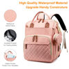 Picture of Diaper Bag with Changing Station, Waterproof 3 in 1 Baby Diaper Backpack with Foldable Changing Pad, Large Travel Back Pack for Baby Girl Boy, Peach Pink