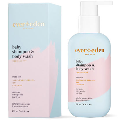 Picture of Evereden Baby Shampoo & Body Wash 2-in-1, 8.5 fl oz | Gentle, Non-Toxic, Fragrance-Free, Hydrating Formula for Sensitive Skin