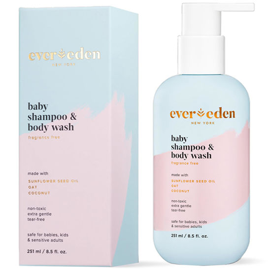Picture of Evereden Baby Shampoo & Body Wash 2-in-1, 8.5 fl oz | Gentle, Non-Toxic, Fragrance-Free, Hydrating Formula for Sensitive Skin