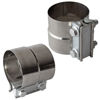 Picture of Exhaust Clamps Band Clamp 3" Lap Joint - Stainless Steel Lap Joint Exhaust Band Clamp with 1 Block 2Pcs for 3" Od to 3" Id Exhaust Pipe, Muffler, Elbow and Exhaust Tubing Connection(2 Pack)