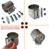 Picture of Exhaust Clamps Band Clamp 3" Lap Joint - Stainless Steel Lap Joint Exhaust Band Clamp with 1 Block 2Pcs for 3" Od to 3" Id Exhaust Pipe, Muffler, Elbow and Exhaust Tubing Connection(2 Pack)