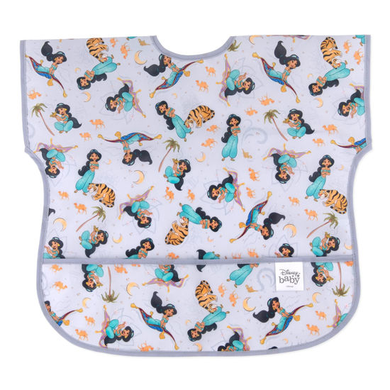 Picture of Bumkins Disney Short Sleeve Bib for Girl or Boy, Toddler and Kids for 1-3 Years, Large Size, Essential Must Have for Junior Children, Eating, Mess Saving Soft Fabric Apron for Play, Jasmine